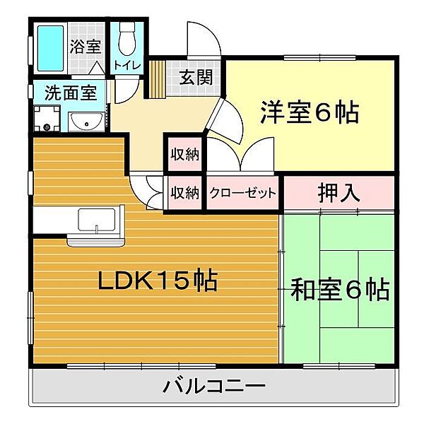 アメニティヒルズ 101｜山口県下関市南大坪町(賃貸マンション2LDK・4階・62.79㎡)の写真 その2