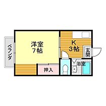 ハイツはやま 204 ｜ 山口県下関市羽山町19-6（賃貸アパート1K・2階・23.77㎡） その2