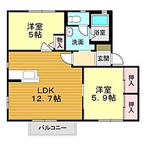 山口県下関市山の田西町1-14（賃貸アパート2LDK・2階・53.32㎡） その2