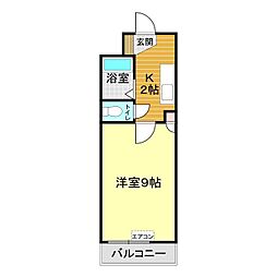 グランドヒルズF-1 1Kの間取図画像