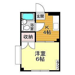 カーサ21 1Kの間取図画像