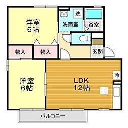 アーバンライフ2号館 2LDKの間取図画像
