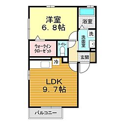 シャルム・エヌ 1LDKの間取図画像