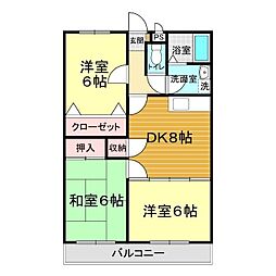 ウエルス西山 3DKの間取図画像