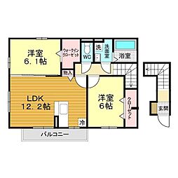 フロレゾンみかわ 2LDKの間取図画像