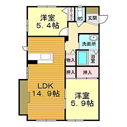 メルヘン青山 2LDKの間取図画像