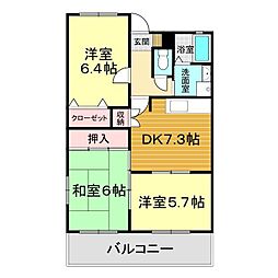 グレイスM 3DKの間取図画像