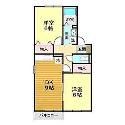 ウィルモアT 2DKの間取図画像