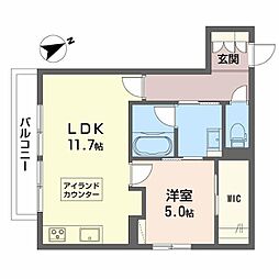 シャーメゾン リラッサIKURA 1LDKの間取図画像