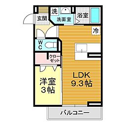 レジデンス健光 1LDKの間取図画像