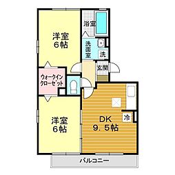 アーバンライフ5号館 2DKの間取図画像