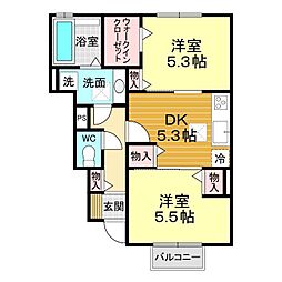 スパークル 2DKの間取図画像