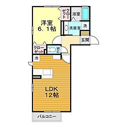 エスペランス 1LDKの間取図画像