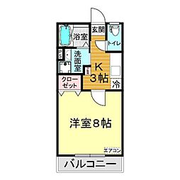 フェリーチェ 1Kの間取図画像