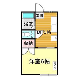 レジデンストミ 1DKの間取図画像