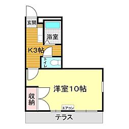 レオパレス長府 1Kの間取図画像