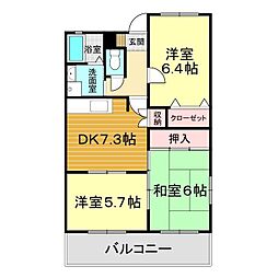グレイスM 3DKの間取図画像