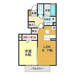 メゾンアミュレット 1LDKの間取図画像