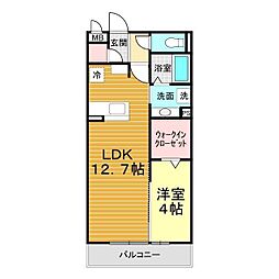シャルマン 1LDKの間取図画像