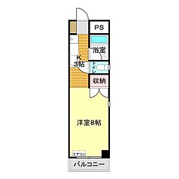 グレース綾羅木 1Kの間取図画像