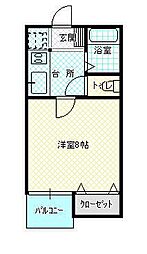 ハイツルミエール 1Kの間取図画像