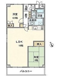 ガーデンハイツ須磨D棟 2LDKの間取図画像