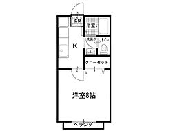 アミスター本山17号地 1階1Kの間取り