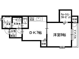 エスペランサ広野5号地 1DKの間取図画像