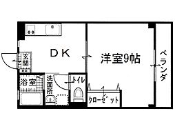サンガーデン村黒5 1Kの間取図画像