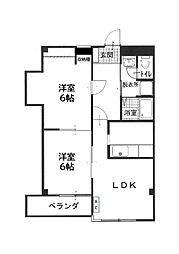 森の木ハイツ 2LDKの間取図画像