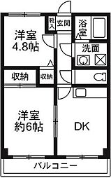 メゾンドパルテール 2DKの間取図画像