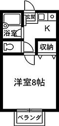 オーエスハイツ 1Kの間取図画像