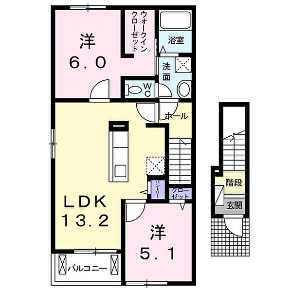 グランドシャトリエ ｜京都府福知山市字天田(賃貸アパート2LDK・2階・58.70㎡)の写真 その2