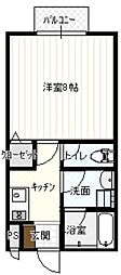 ロックポイントVI 1階1Kの間取り