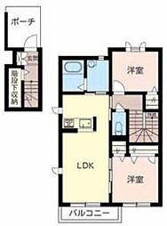 アーバンヒルズ 2階2LDKの間取り