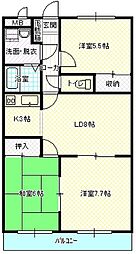 ユーミーISA 2階3LDKの間取り