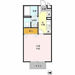 ネオコーポ・アイ 1階1Kの間取り