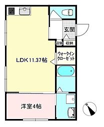 Bentornato堀水内 1LDKの間取図画像
