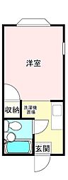 シャトルいざき 1Kの間取図画像