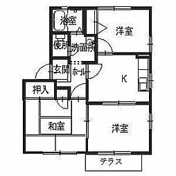 フォーレス駒場2 3Kの間取図画像