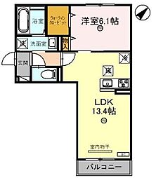 フローリッシュ 1LDKの間取図画像