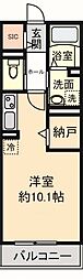 D-I ワンルームの間取図画像