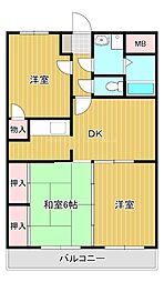 ユーミーSAKAE 3DKの間取図画像
