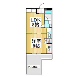 CITYエム 3階1LDKの間取り