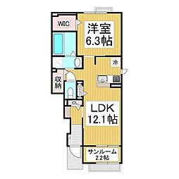 プチ　ボヌール 1階1LDKの間取り