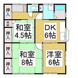 中村アパート(屋代) 3DKの間取り