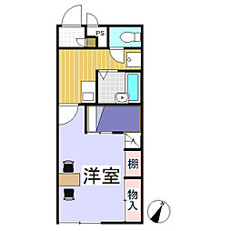 レオパレス平林 1Kの間取図画像