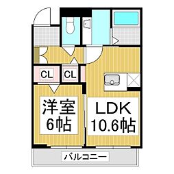 ラ・ルミエール 1LDKの間取図画像