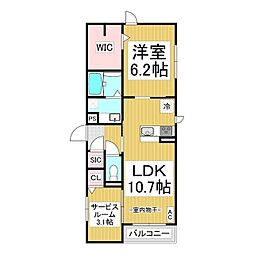 Aレジデンス 1SLDKの間取図画像