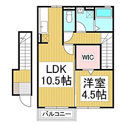 ローズコートカノン2B 1LDKの間取図画像